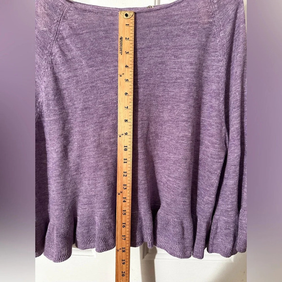 Margaret O’Leary S Italian LINEN Lightweight Lavender Flounce Ruffle MSRP $215 - Picture 8 of 11